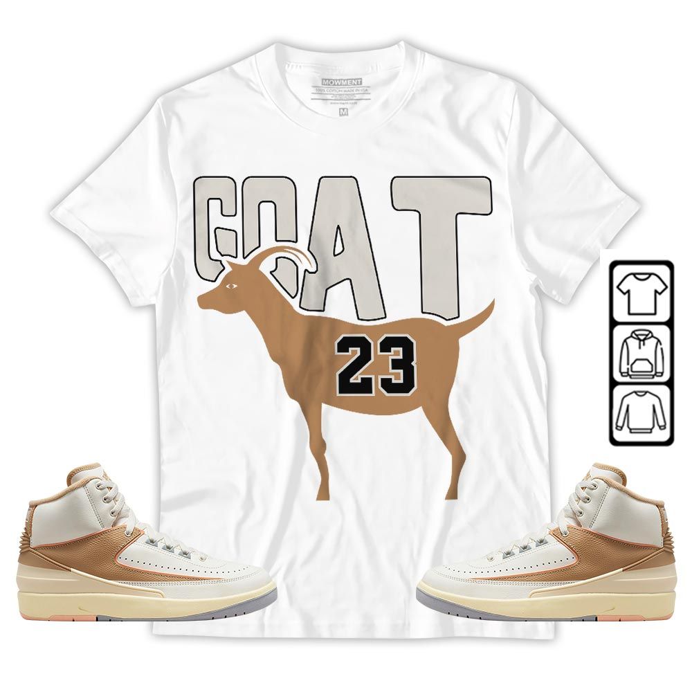 GOAT 23 Air Sneaker Shirt Match Retro Craft 2s, Jordan 2 Craft MKO T-Shirt