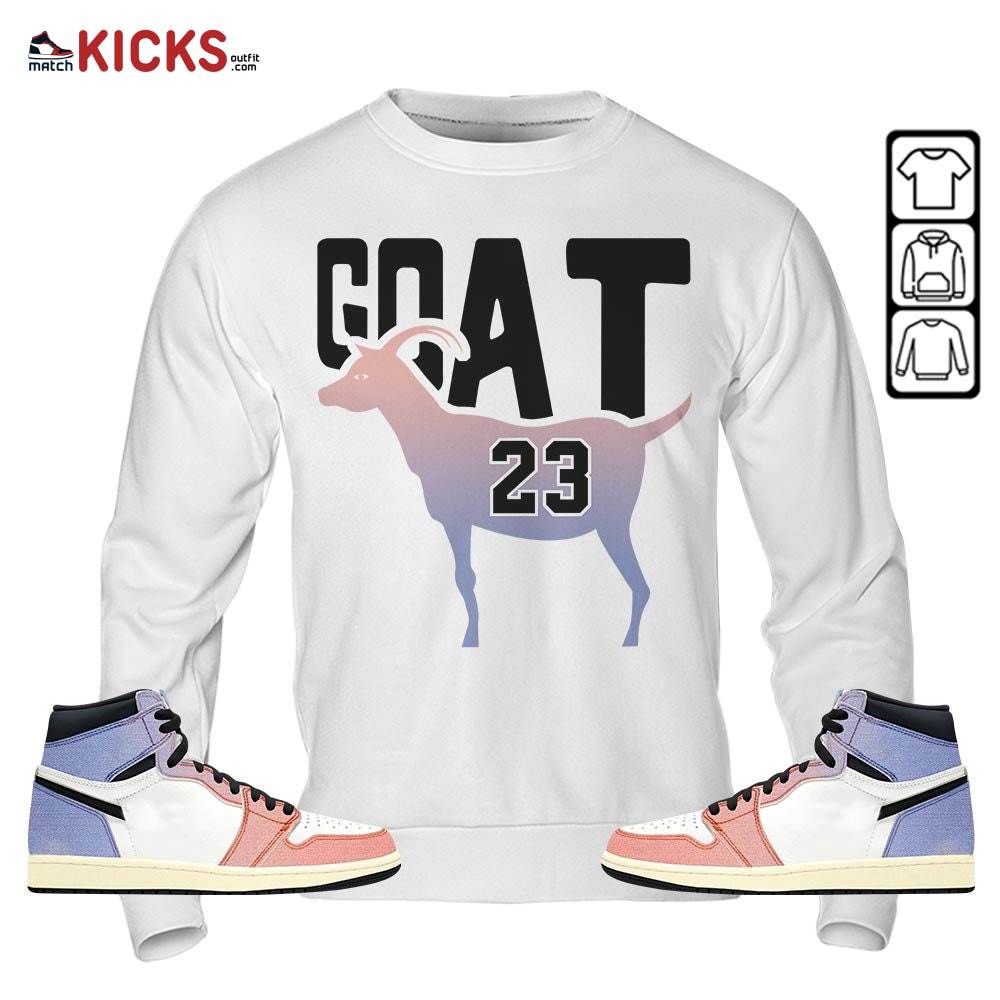 GOAT 23 Air Sneaker Shirt Match Retro Skyline 1s, Jordan 1 High OG Skyline MKO T-Shirt GOAT 23 Air Sneaker Shirt Match Retro Skyline 1s, Jordan 1 High OG Skyline MKO T-Shirt