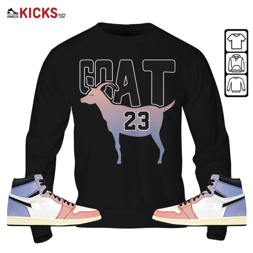 GOAT 23 Air Sneaker Shirt Match Retro Skyline 1s, Jordan 1 High OG Skyline MKO T-Shirt GOAT 23 Air Sneaker Shirt Match Retro Skyline 1s, Jordan 1 High OG Skyline MKO T-Shirt