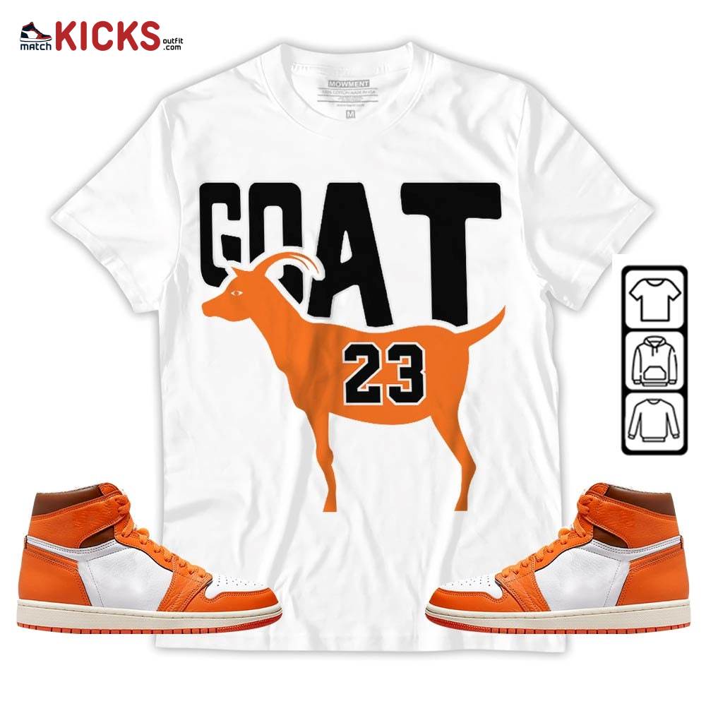 GOAT 23 Air Sneaker Shirt Match Retro Starfish 1s, Jordan 1 Retro High OG Starfish MKO Sweatshirt
