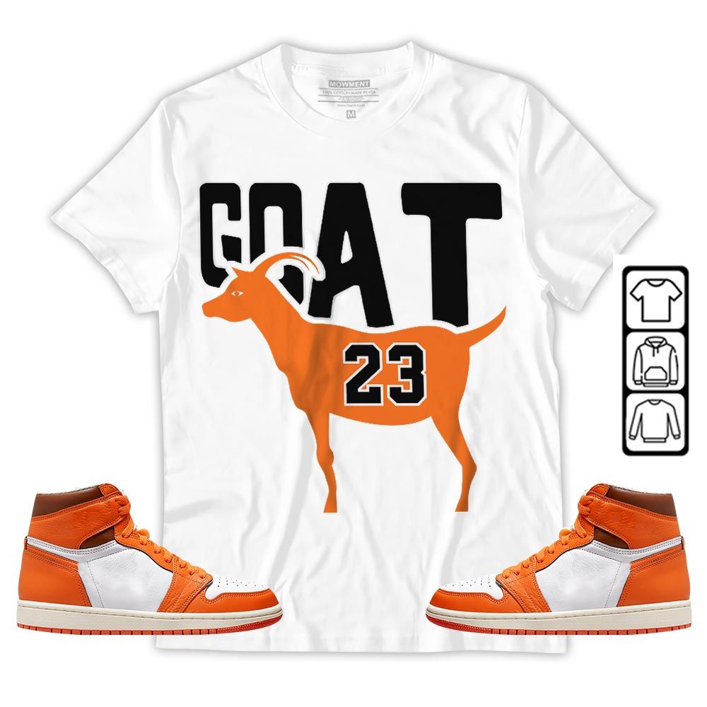 GOAT 23 Air Sneaker Shirt Match Retro Starfish 1s, Jordan 1 Retro High OG Starfish MKO T-Shirt GOAT 23 Air Sneaker Shirt Match Retro Starfish 1s, Jordan 1 Retro High OG Starfish MKO T-Shirt