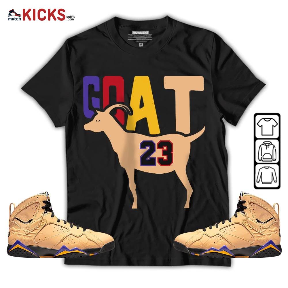 GOAT 23 Air Sneaker Shirt Match Retro Vachetta Tan 7s, Jordan 7 SE Afrobeats MKO T-Shirt