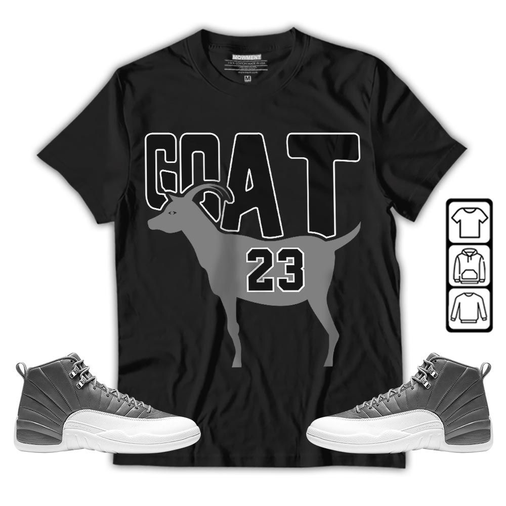 GOAT 23 Air Sneaker Shirt Match Stealth 12s, Jordan 12 Retro Stealth MKO T-Shirt GOAT 23 Air Sneaker Shirt Match Stealth 12s, Jordan 12 Retro Stealth MKO T-Shirt