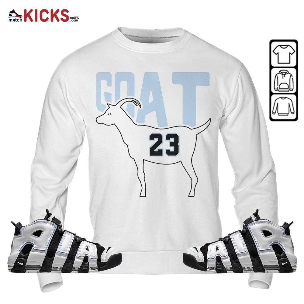 GOAT 23 Air Sneaker Shirt Match Uptempo Cobalt Bliss, Air More Uptempo Cobalt Bliss MKO Hoodie