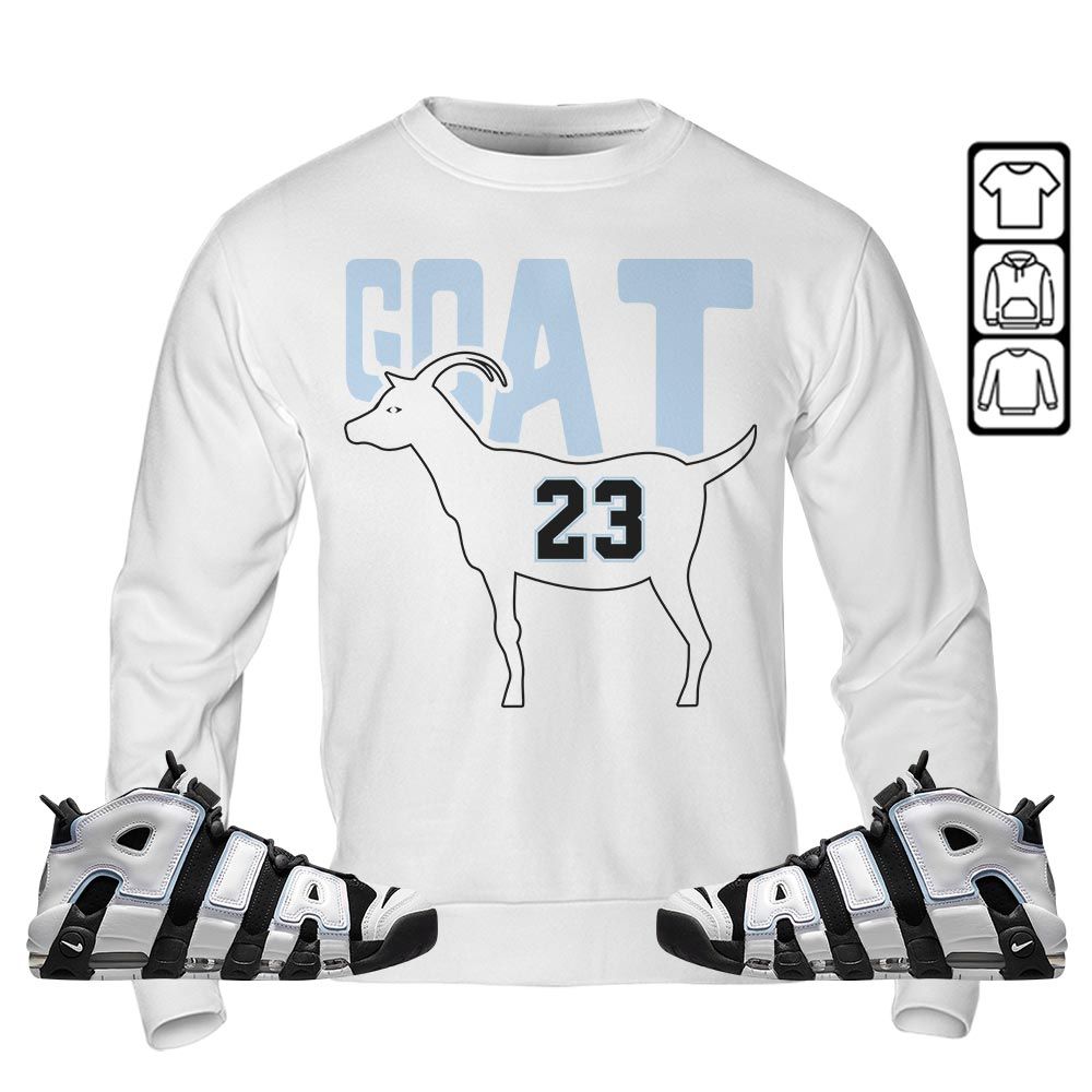 GOAT 23 Air Sneaker Shirt Match Uptempo Cobalt Bliss, Air More Uptempo Cobalt Bliss MKO Sweatshirt
