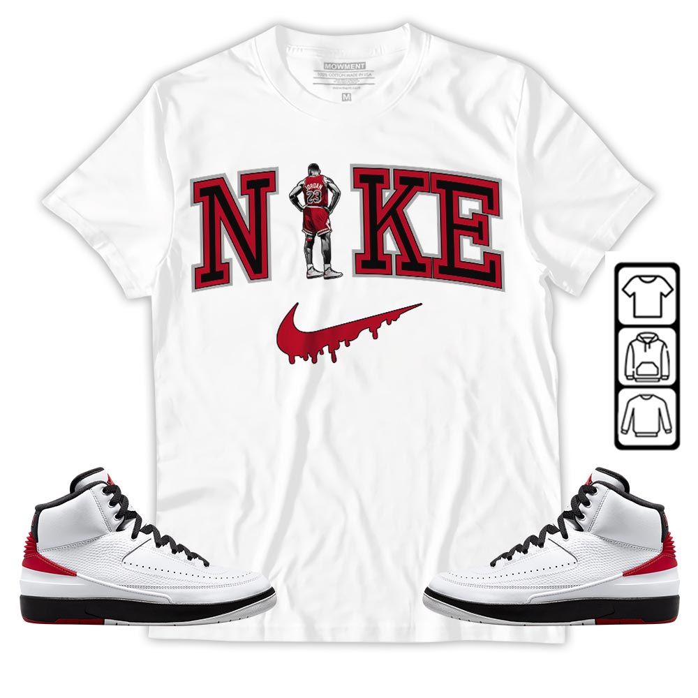 GOAT 23 Basketball Sneaker Shirt Match 2 Chicago Varsity Red, Jordan Retro 2 Chicago MKO T-Shirt GOAT 23 Basketball Sneaker Shirt Match 2 Chicago Varsity Red, Jordan Retro 2 Chicago MKO T-Shirt