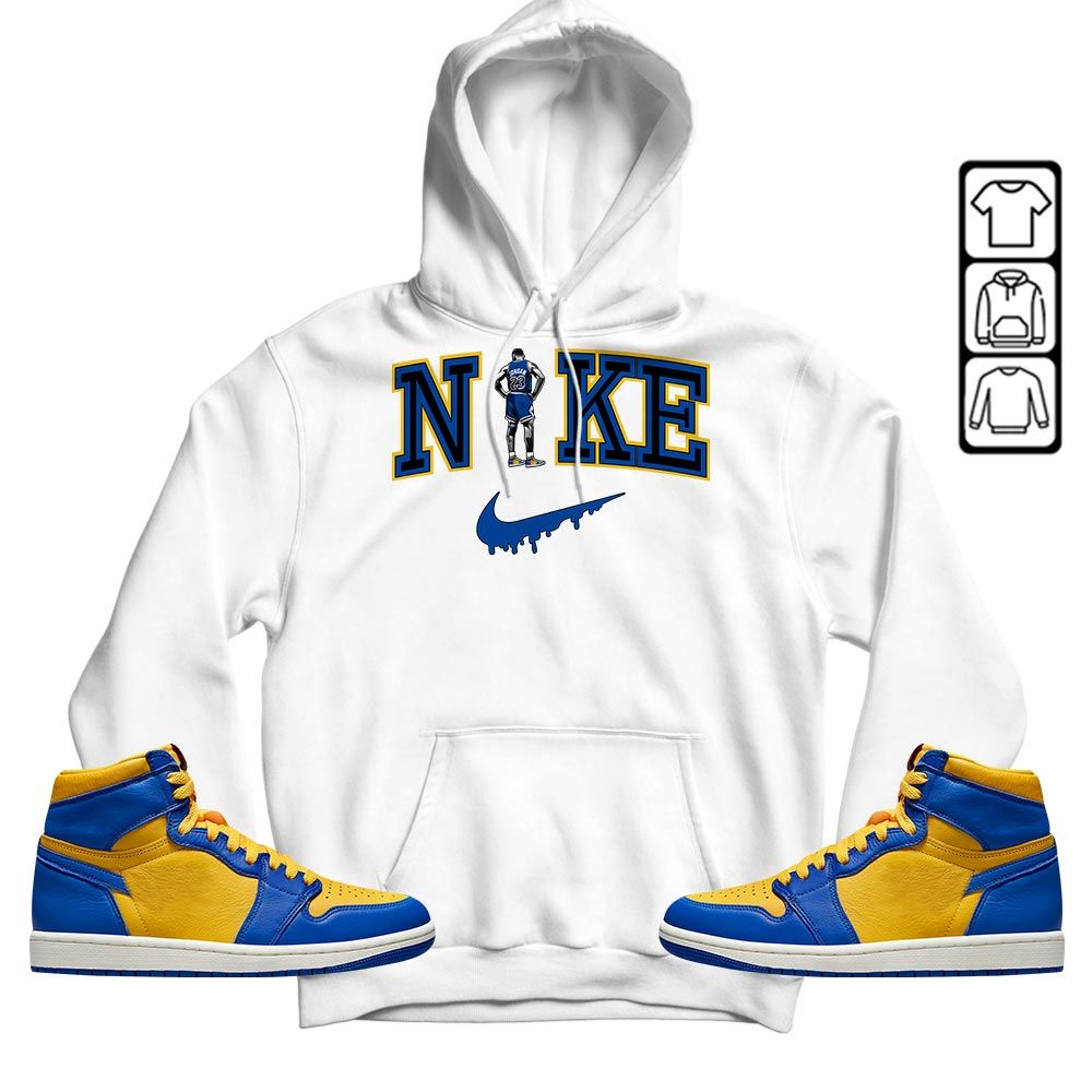 GOAT 23 Basketball Sneaker Shirt Match 2023 Laney 1s, Jordan 1 Retro High Laney MKO T-Shirt