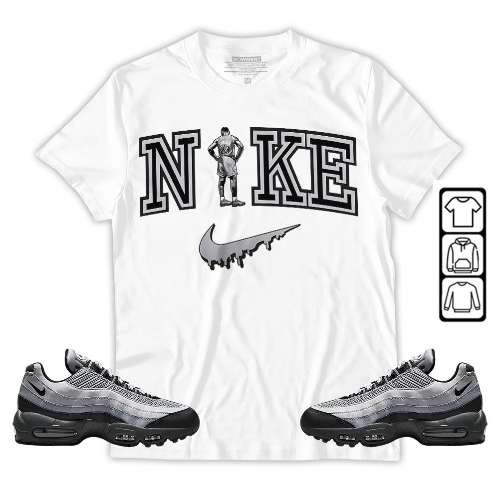 GOAT 23 Basketball Sneaker Shirt Match 95 Reflective Safari Grey, Air Max 95 Reflective Safari MKO T-Shirt