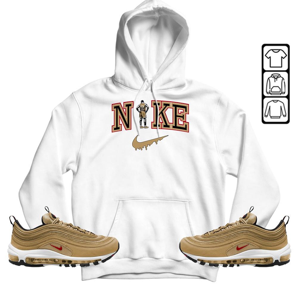 GOAT 23 Basketball Sneaker Shirt Match Air Max 97 Metallic Gold, Air Max 97 Gold Bullet MKO T-Shirt