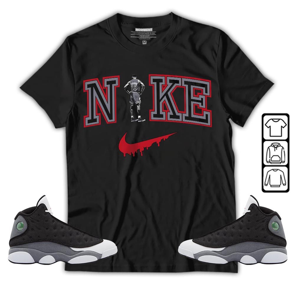GOAT 23 Basketball Sneaker Shirt Match Black Flint 13s, Jordan Retro 13 Black Flint MKO T-Shirt