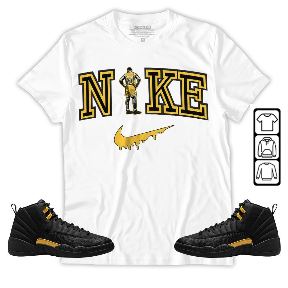 GOAT 23 Basketball Sneaker Shirt Match Black Taxi 12s, Jordan 12 Retro Black Taxi MKO T-Shirt GOAT 23 Basketball Sneaker Shirt Match Black Taxi 12s, Jordan 12 Retro Black Taxi MKO T-Shirt
