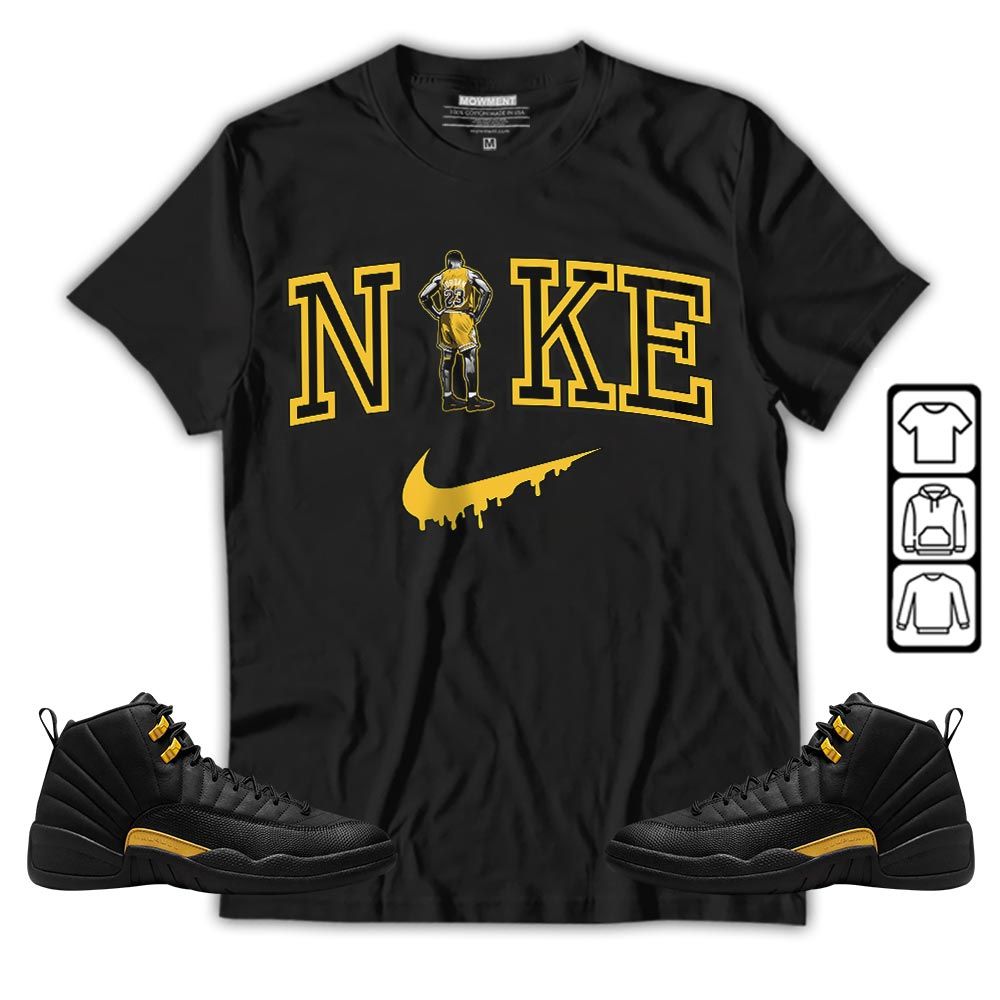 GOAT 23 Basketball Sneaker Shirt Match Black Taxi 12s, Jordan 12 Retro Black Taxi MKO T-Shirt