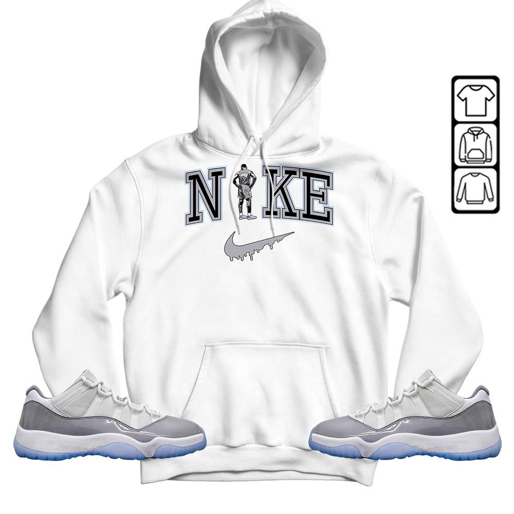 GOAT 23 Basketball Sneaker Shirt Match Cement Grey 11s, Jordan 11 Low Cement Grey MKO T-Shirt