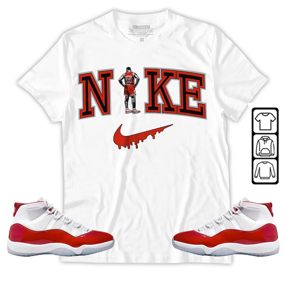 GOAT 23 Basketball Sneaker Shirt Match Cherry 11s, Jordan 11 Retro Cherry MKO T-Shirt