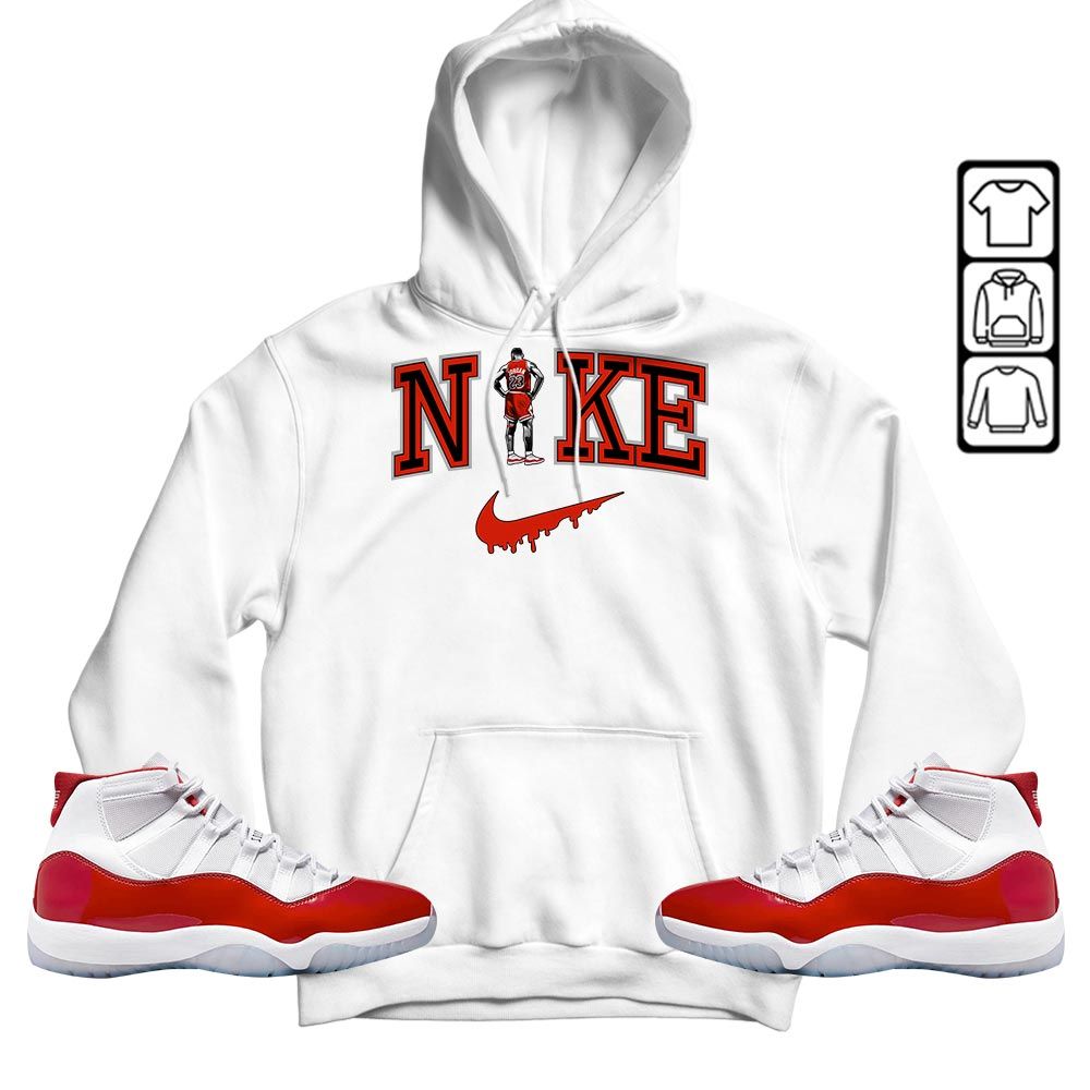 GOAT 23 Basketball Sneaker Shirt Match Cherry 11s, Jordan 11 Retro Cherry MKO T-Shirt