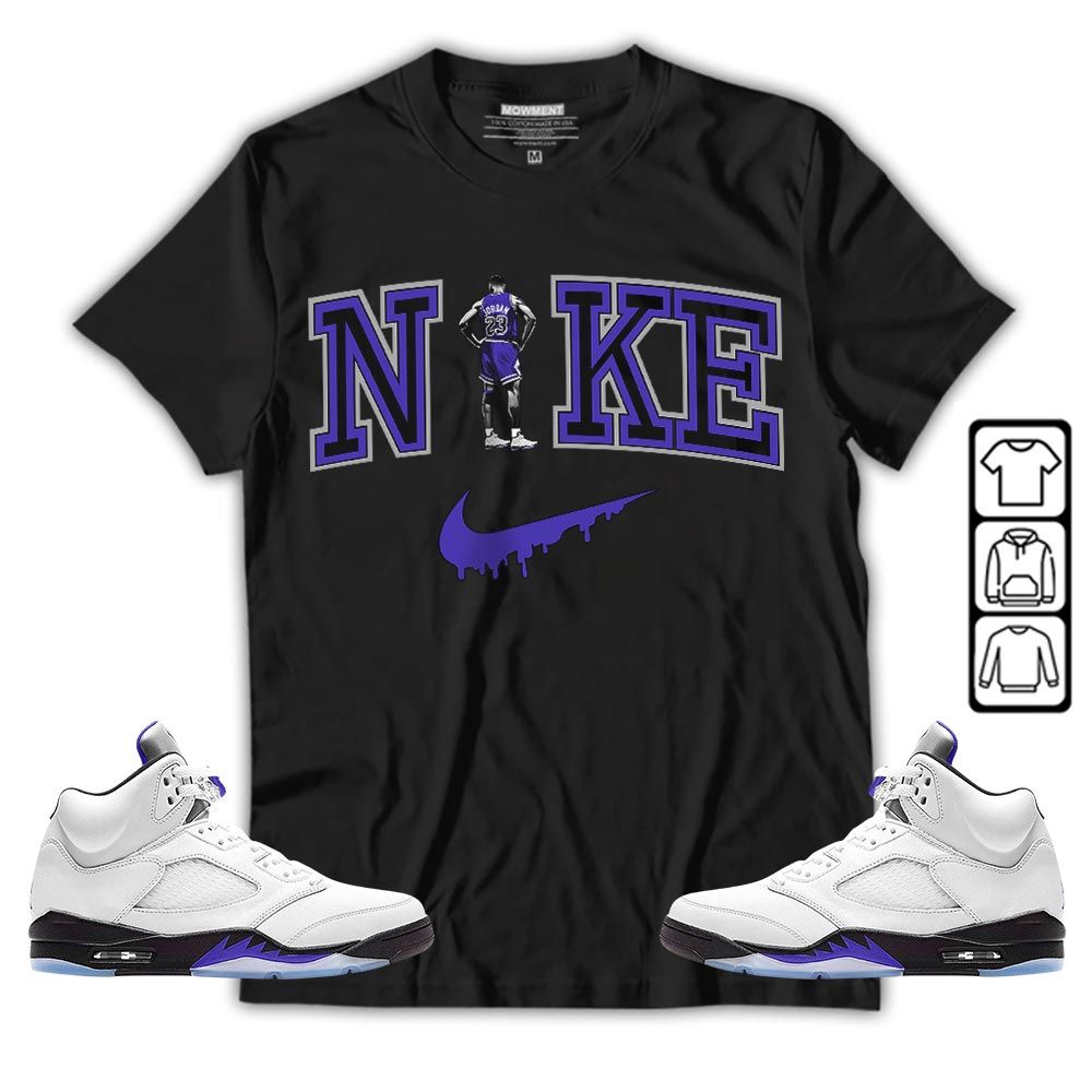GOAT 23 Basketball Sneaker Shirt Match Dark Concord 5s, Jordan 5 Retro Concord MKO T-Shirt