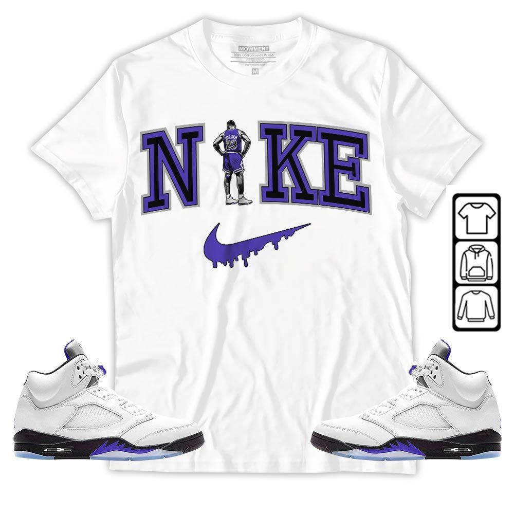 GOAT 23 Basketball Sneaker Shirt Match Dark Concord 5s, Jordan 5 Retro Concord MKO T-Shirt GOAT 23 Basketball Sneaker Shirt Match Dark Concord 5s, Jordan 5 Retro Concord MKO T-Shirt