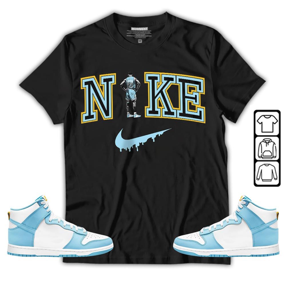 GOAT 23 Basketball Sneaker Shirt Match Dunk High Blue Chill, Dunk High Homer Simpson MKO T-Shirt