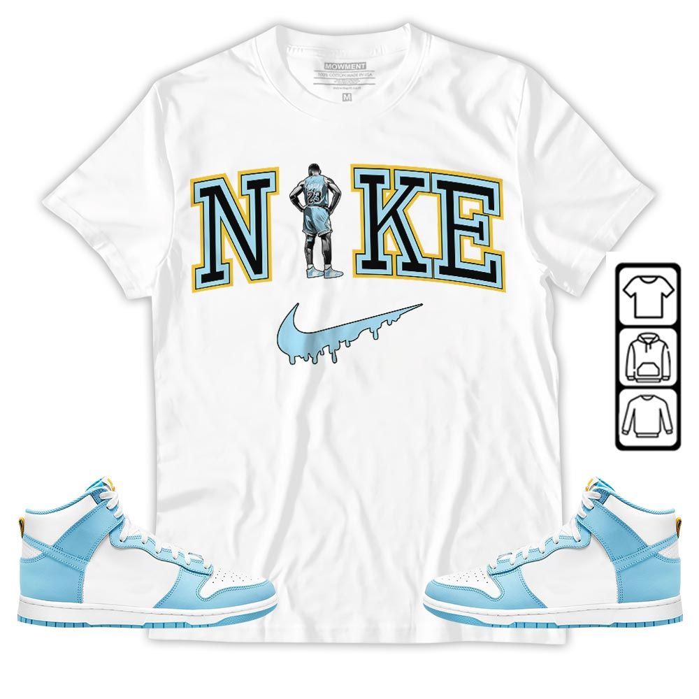 GOAT 23 Basketball Sneaker Shirt Match Dunk High Blue Chill, Dunk High Homer Simpson MKO T-Shirt GOAT 23 Basketball Sneaker Shirt Match Dunk High Blue Chill, Dunk High Homer Simpson MKO T-Shirt