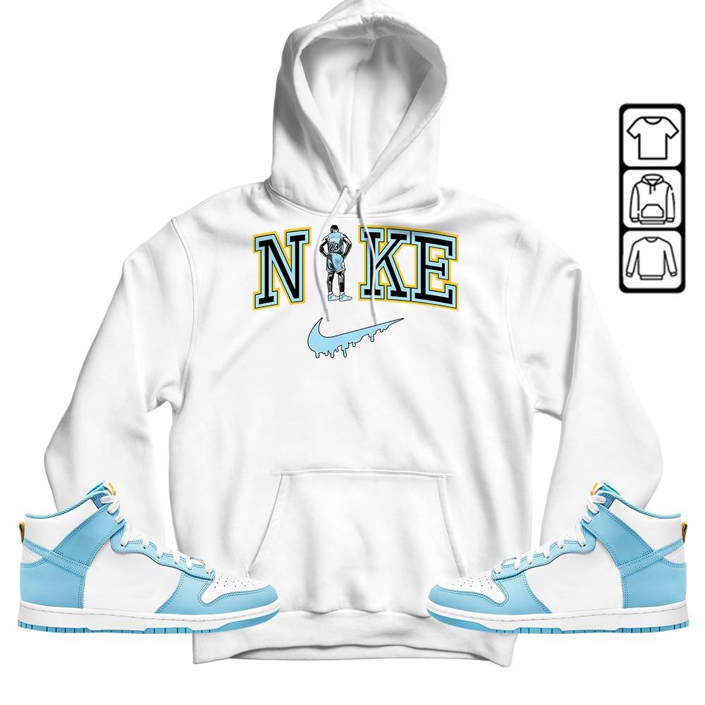 GOAT 23 Basketball Sneaker Shirt Match Dunk High Blue Chill, Dunk High Homer Simpson MKO T-Shirt