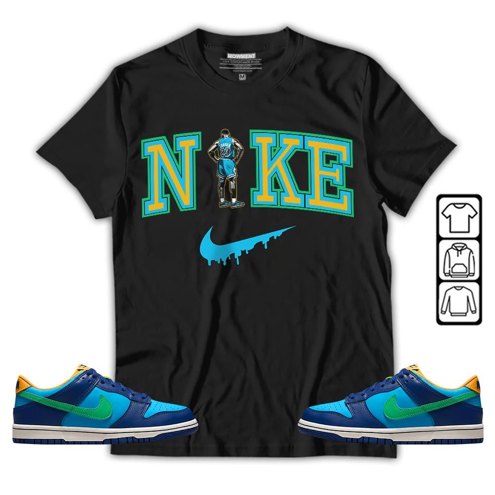 GOAT 23 Basketball Sneaker Shirt Match Dunk Low GS Kyrie, Dunk Low GS Electric Algae MKO T-Shirt