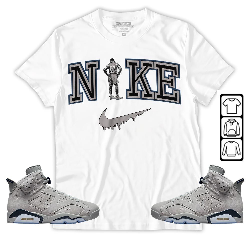 GOAT 23 Basketball Sneaker Shirt Match Georgetown 6s, Jordan 6 Retro Georgetown MKO T-Shirt GOAT 23 Basketball Sneaker Shirt Match Georgetown 6s, Jordan 6 Retro Georgetown MKO T-Shirt