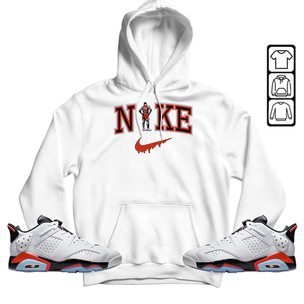 GOAT 23 Basketball Sneaker Shirt Match Golf White Infrared 6s, Jordan 6 Low Infrared MKO T-Shirt