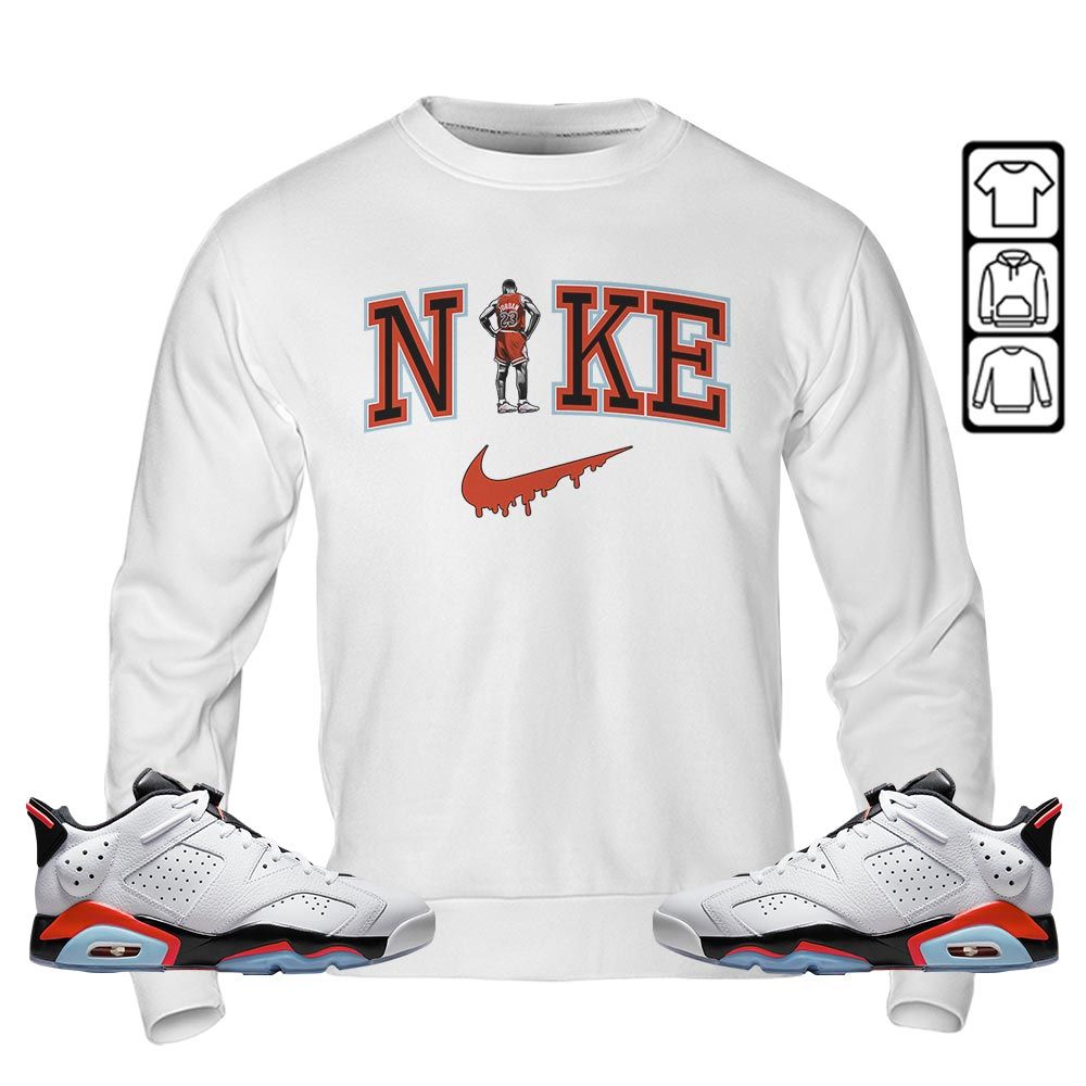 GOAT 23 Basketball Sneaker Shirt Match Golf White Infrared 6s, Jordan 6 Low Infrared MKO T-Shirt GOAT 23 Basketball Sneaker Shirt Match Golf White Infrared 6s, Jordan 6 Low Infrared MKO T-Shirt