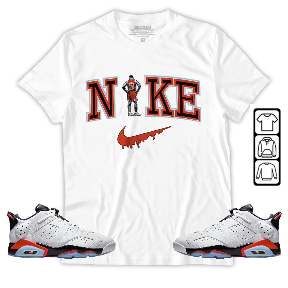 GOAT 23 Basketball Sneaker Shirt Match Golf White Infrared 6s, Jordan 6 Low Infrared MKO T-Shirt GOAT 23 Basketball Sneaker Shirt Match Golf White Infrared 6s, Jordan 6 Low Infrared MKO T-Shirt