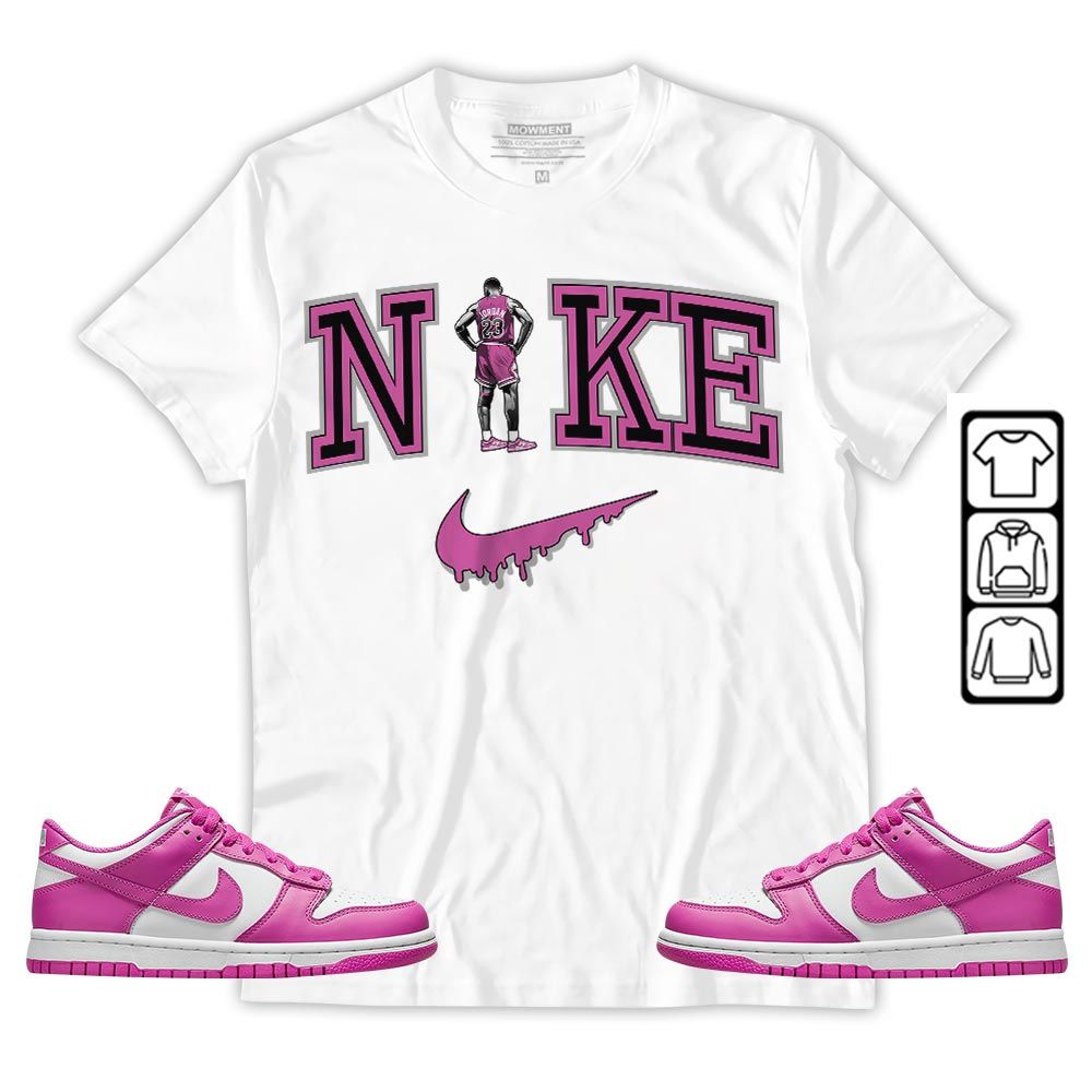 GOAT 23 Basketball Sneaker Shirt Match GS Active Fuchsia, Dunk Low Active Fuchsia MKO T-Shirt GOAT 23 Basketball Sneaker Shirt Match GS Active Fuchsia, Dunk Low Active Fuchsia MKO T-Shirt