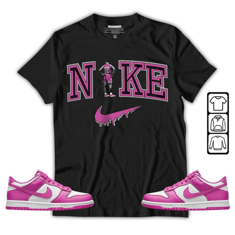 GOAT 23 Basketball Sneaker Shirt Match GS Active Fuchsia, Dunk Low Active Fuchsia MKO T-Shirt GOAT 23 Basketball Sneaker Shirt Match GS Active Fuchsia, Dunk Low Active Fuchsia MKO T-Shirt