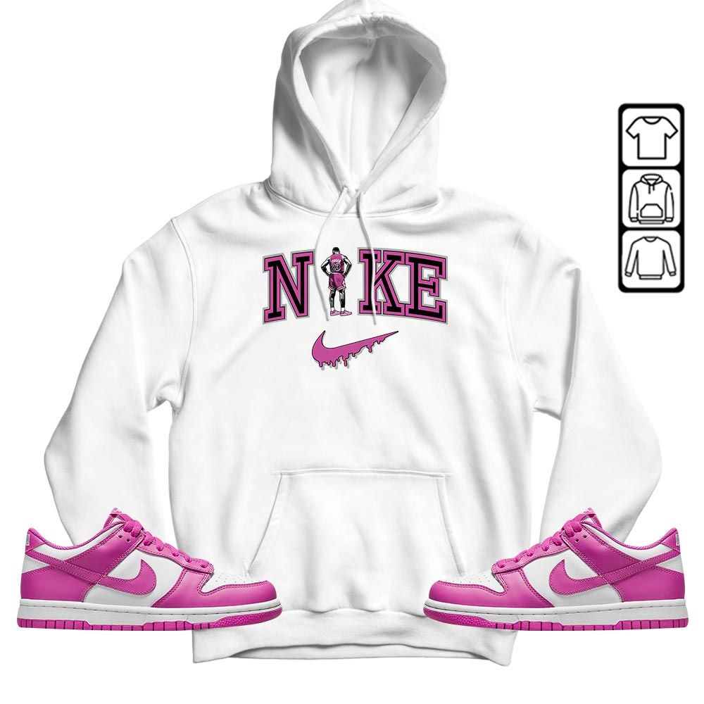 GOAT 23 Basketball Sneaker Shirt Match GS Active Fuchsia, Dunk Low Active Fuchsia MKO T-Shirt