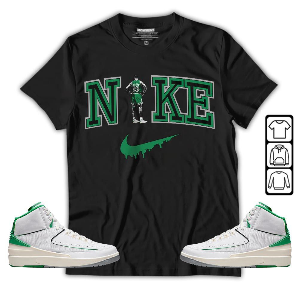 GOAT 23 Basketball Sneaker Shirt Match Lucky Green 2s, Jordan 2 Lucky Green MKO T-Shirt