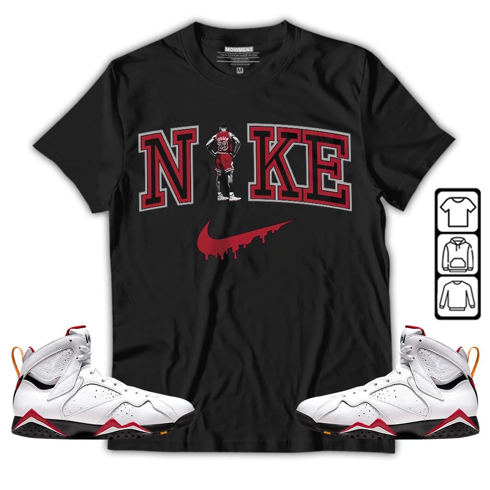 GOAT 23 Basketball Sneaker Shirt Match OG Cardinal 7s, Jordan 7 Retro Cardinal MKO T-Shirt