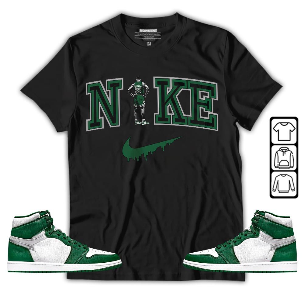 GOAT 23 Basketball Sneaker Shirt Match OG Gorge Green 1s, Jordan 1 Retro High Gorge Green MKO T-Shirt
