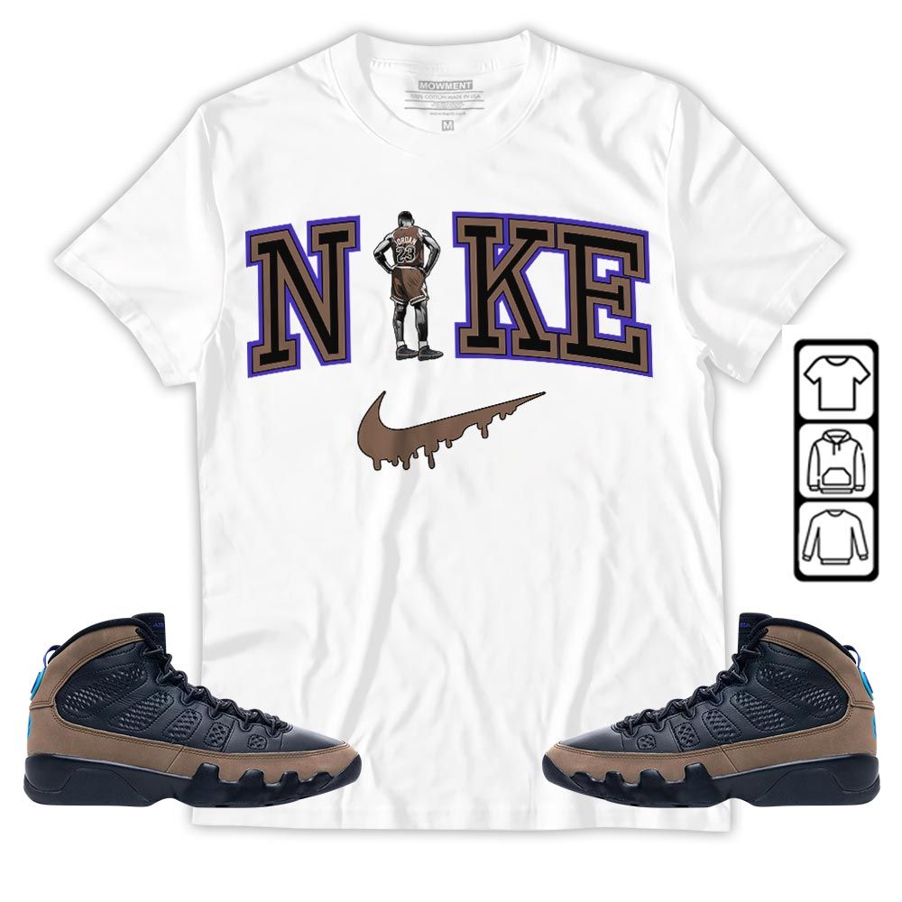GOAT 23 Basketball Sneaker Shirt Match Olive Concord 9s, Jordan 9 Olive Concord MKO T-Shirt