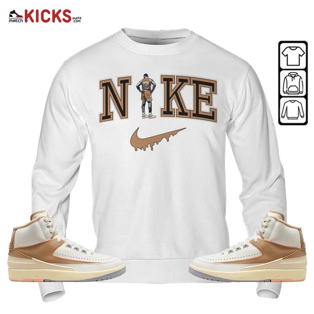 GOAT 23 Basketball Sneaker Shirt Match Retro Craft 2s, Jordan 2 Craft MKO Sweatshirt