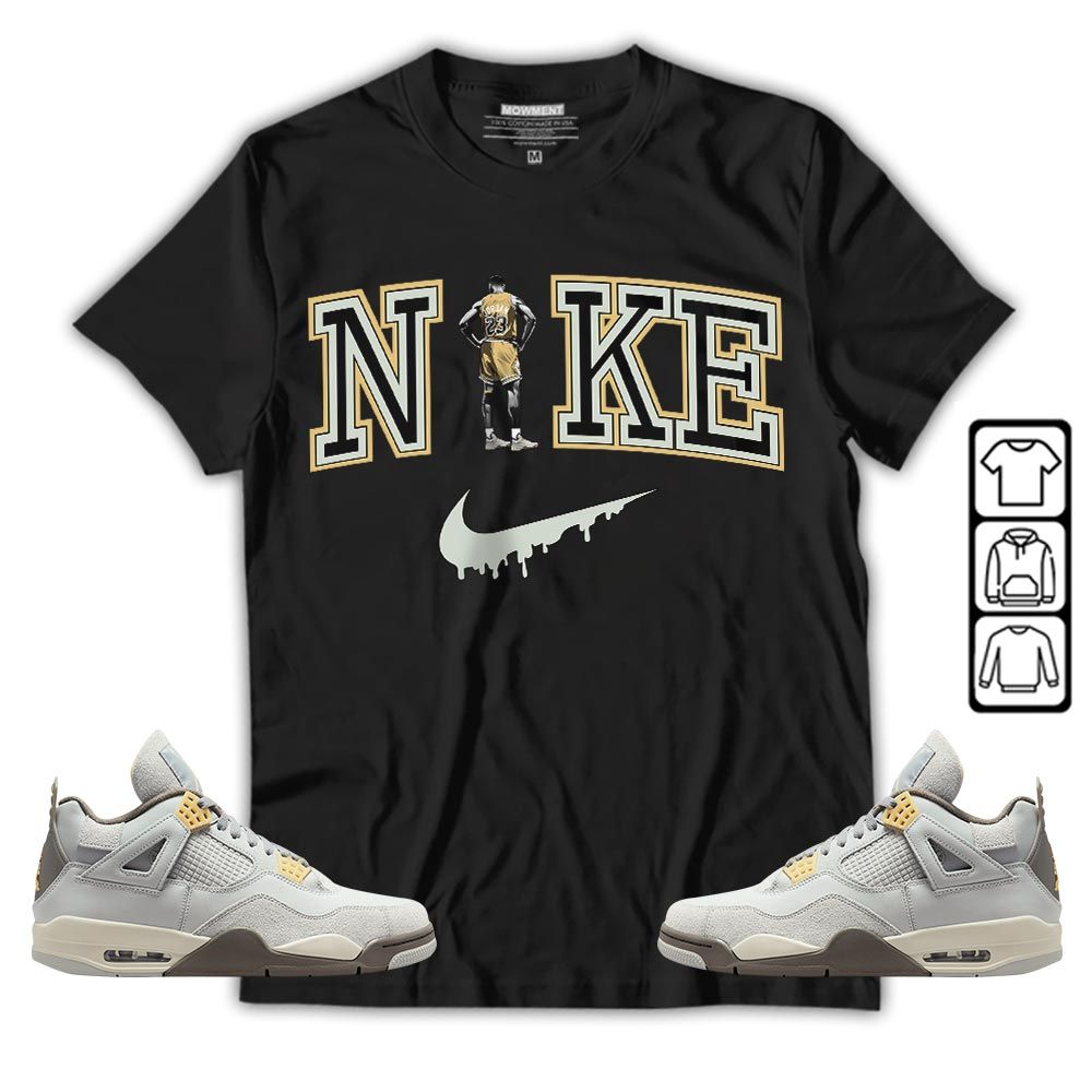 GOAT 23 Basketball Sneaker Shirt Match Retro Craft 4s, Jordan 4 Craft Photon Dust MKO T-Shirt