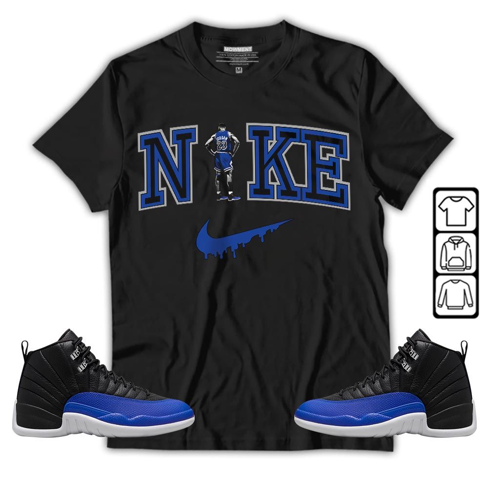 GOAT 23 Basketball Sneaker Shirt Match Retro Hyper Royal 12s, Jordan 12 Hyper Royal MKO T-Shirt
