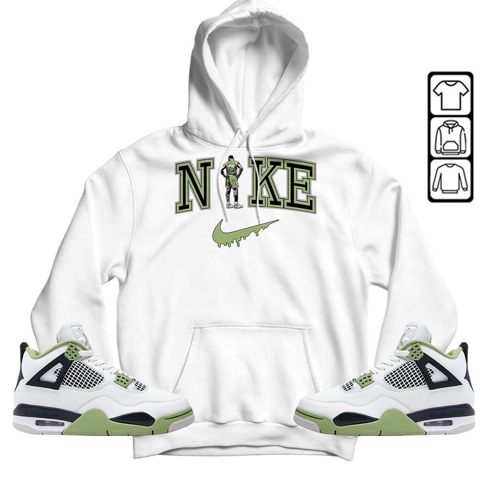 GOAT 23 Basketball Sneaker Shirt Match Retro Oil Green 4s, Jordan 4 Oil Green MKO T-Shirt