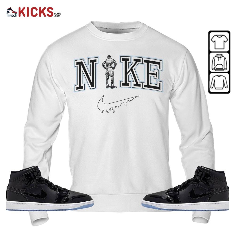 GOAT 23 Basketball Sneaker Shirt Match Space Jam 1s, Jordan 1 Mid Space Jam MKO Sweatshirt