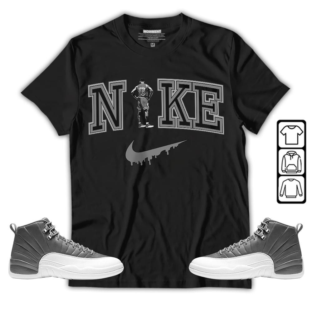 GOAT 23 Basketball Sneaker Shirt Match Stealth 12s, Jordan 12 Retro Stealth MKO T-Shirt GOAT 23 Basketball Sneaker Shirt Match Stealth 12s, Jordan 12 Retro Stealth MKO T-Shirt