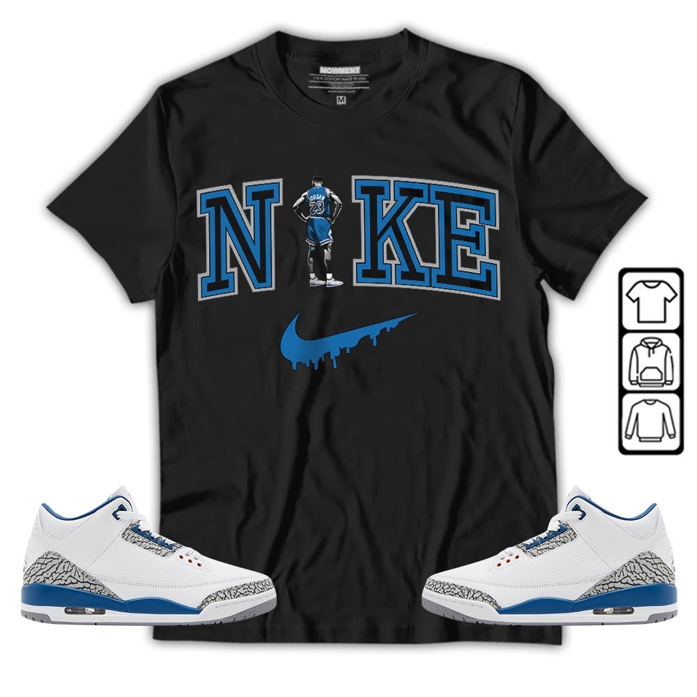 GOAT 23 Basketball Sneaker Shirt Match Wizards 3s, Jordan Retro 3 Wizards MKO T-Shirt