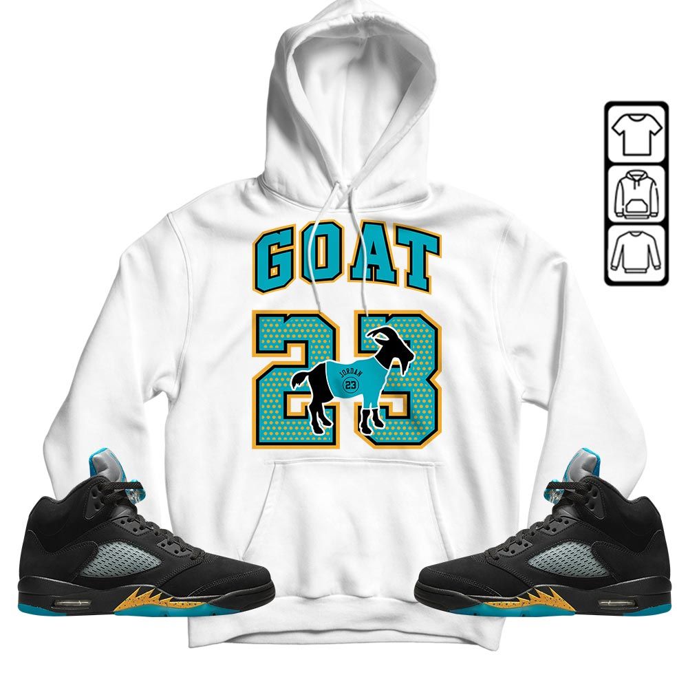 Goat 23 Jordan Sneaker Shirt Match 2023 Retro Aqua 5s, Jordan 5 Aqua MKO T-Shirt