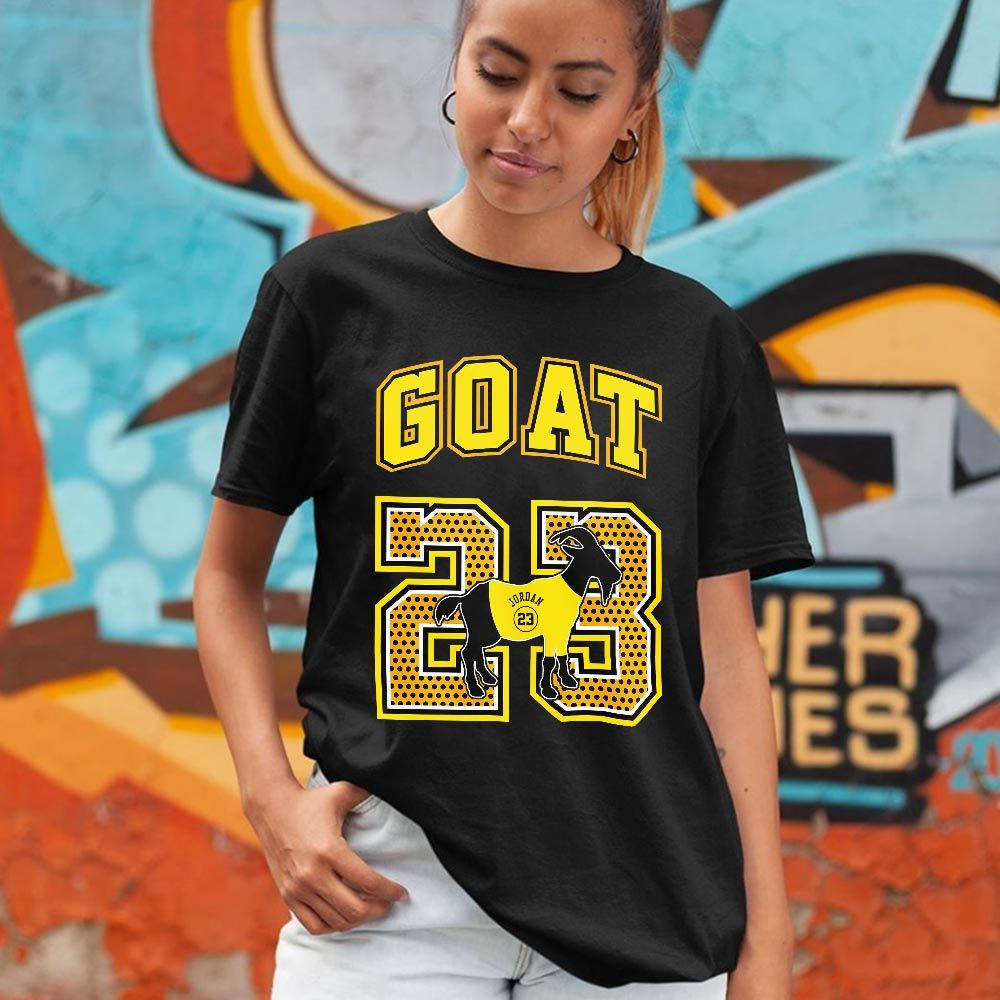 Goat 23 Jordan Sneaker Shirt Match 2023 Thunder 4s, Jordan Retro 4 Thunder MKO T-Shirt Goat 23 Jordan Sneaker Shirt Match 2023 Thunder 4s, Jordan Retro 4 Thunder MKO T-Shirt