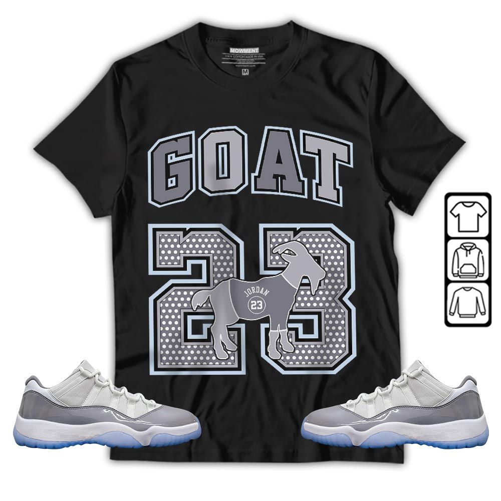 Goat 23 Jordan Sneaker Shirt Match Cement Grey 11s, Jordan 11 Low Cement Grey MKO T-Shirt