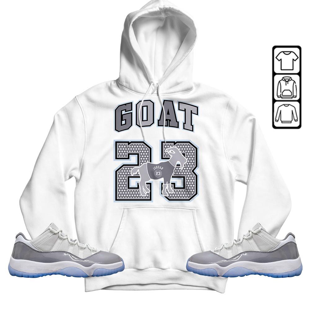 Goat 23 Jordan Sneaker Shirt Match Cement Grey 11s, Jordan 11 Low Cement Grey MKO T-Shirt