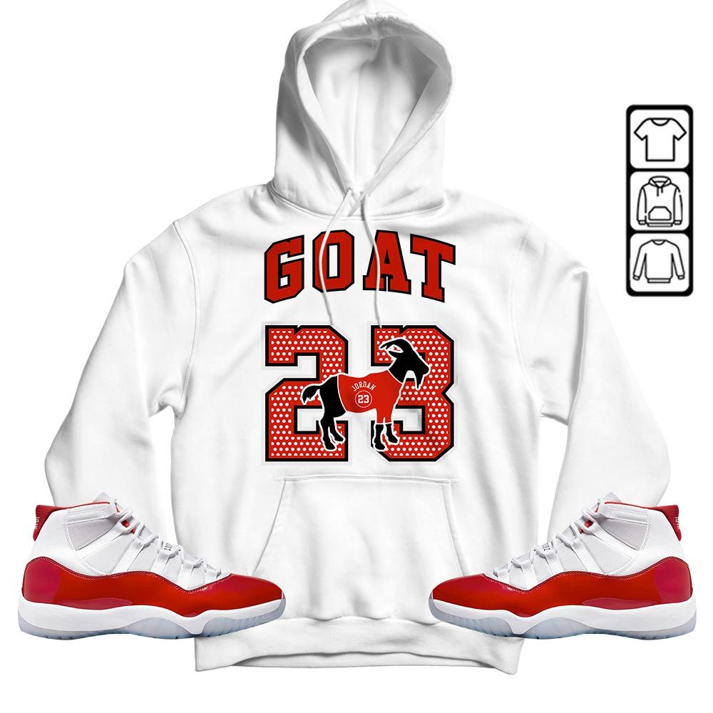 Goat 23 Jordan Sneaker Shirt Match Cherry 11s, Jordan 11 Retro Cherry MKO T-Shirt
