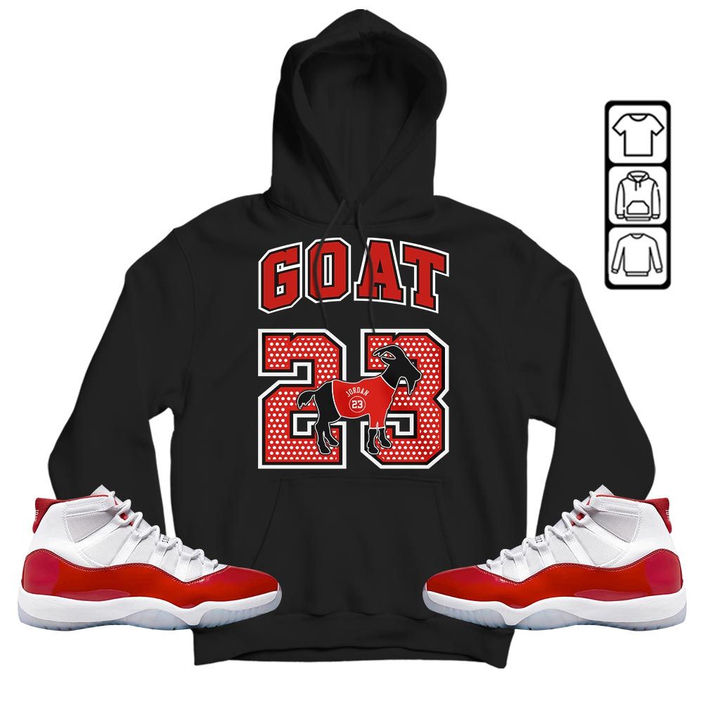 Goat 23 Jordan Sneaker Shirt Match Cherry 11s, Jordan 11 Retro Cherry MKO T-Shirt Goat 23 Jordan Sneaker Shirt Match Cherry 11s, Jordan 11 Retro Cherry MKO T-Shirt