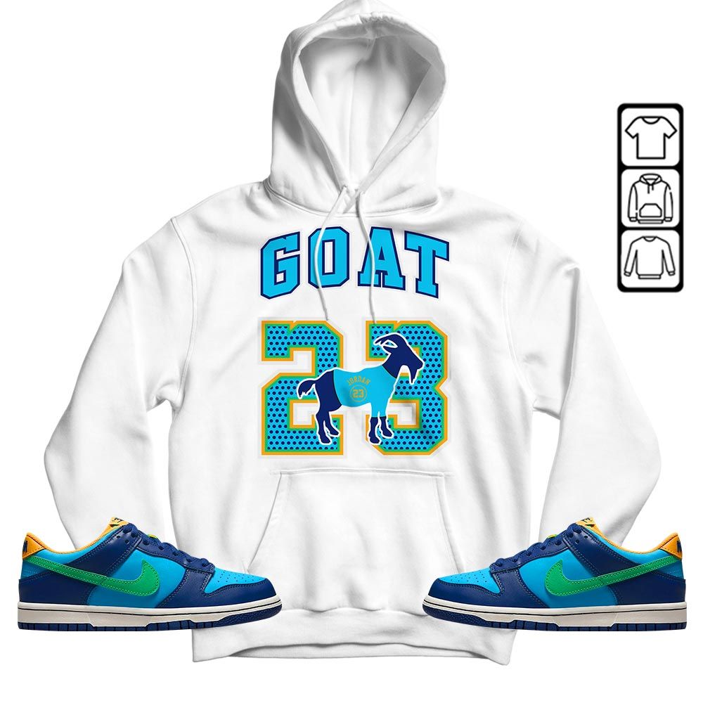 Goat 23 Jordan Sneaker Shirt Match Dunk Low GS Kyrie, Dunk Low GS Electric Algae MKO T-Shirt